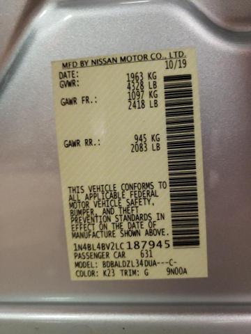 Photo 10 from auction – 2020 NISSAN ALTIMA S with VIN 1N4BL4BV2LC187945