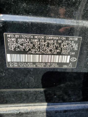 Photo 10 from auction – 2009 LEXUS ES 350 with VIN JTHBJ46G792285748