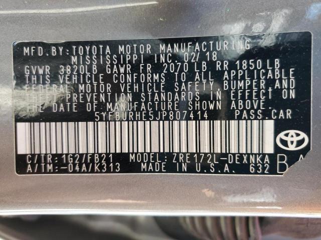 Photo 10 from auction – 2018 TOYOTA COROLLA L with VIN 5YFBURHE5JP807414