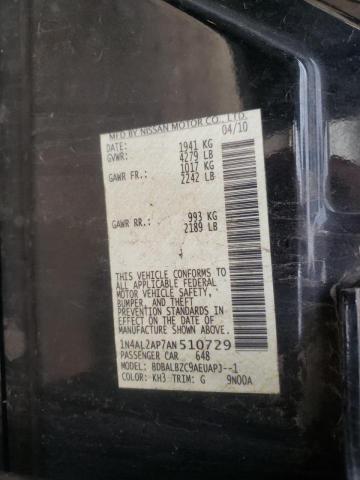 Photo 10 from auction – 2010 NISSAN ALTIMA BAS with VIN 1N4AL2AP7AN510729