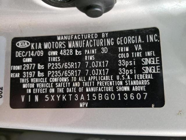 Photo 10 from auction – 2011 KIA SORENTO BA with VIN 5XYKT3A15BG013607