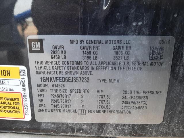 Photo 10 from auction – 2014 CHEVROLET TRAVERSE L with VIN 1GNKVFED6EJ357233