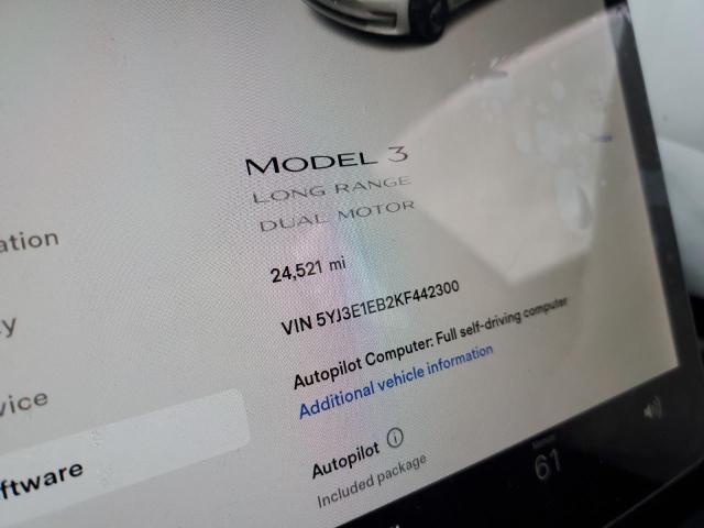 Photo 8 from auction – 2019 TESLA MODEL 3 with VIN 5YJ3E1EB2KF442300