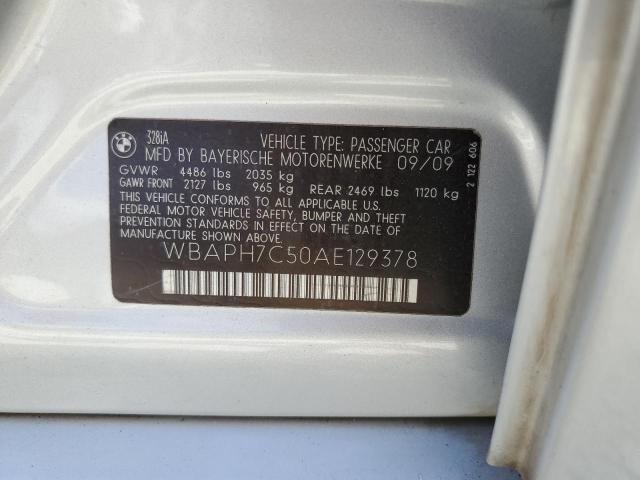 Photo 10 from auction – 2010 BMW 328 I with VIN WBAPH7C50AE129378