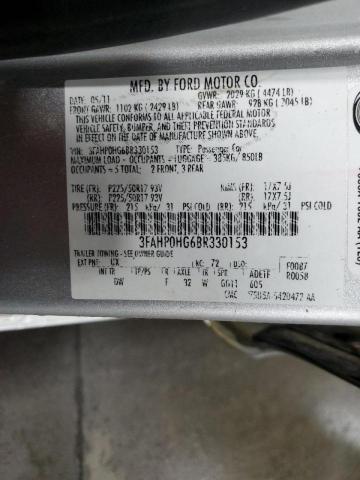 Photo 10 from auction – 2011 FORD FUSION SE with VIN 3FAHP0HG6BR330153