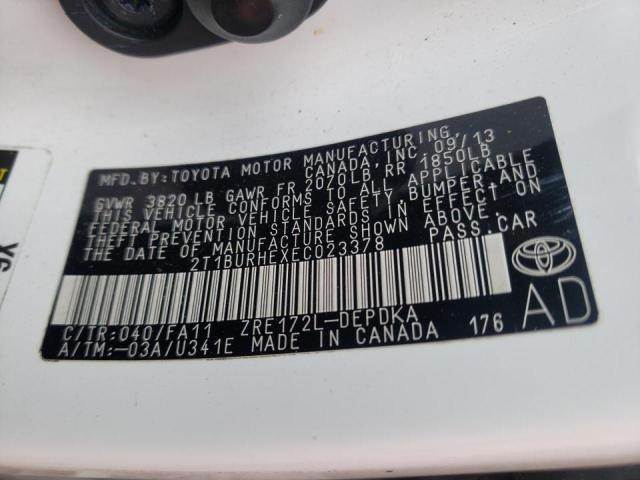 Photo 10 from auction – 2014 TOYOTA COROLLA L with VIN 2T1BURHEXEC023378