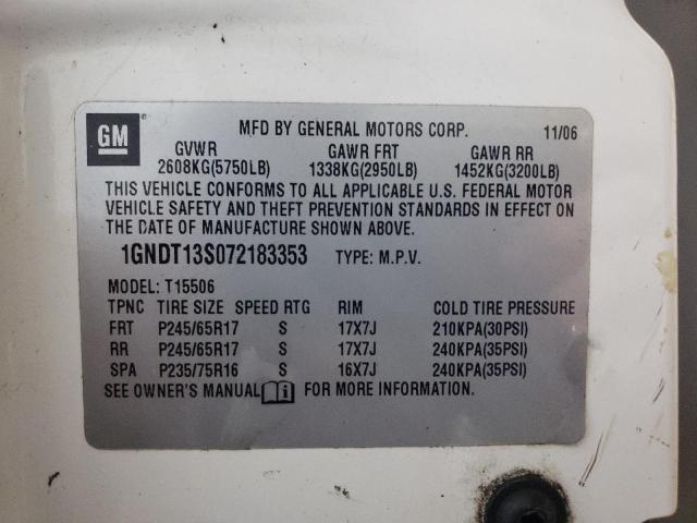 Photo 10 from auction – 2007 CHEVROLET TRAILBLAZE with VIN 1GNDT13S072183353