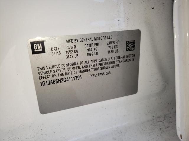 Photo 10 from auction – 2016 CHEVROLET SONIC LS with VIN 1G1JA6SH2G4111796