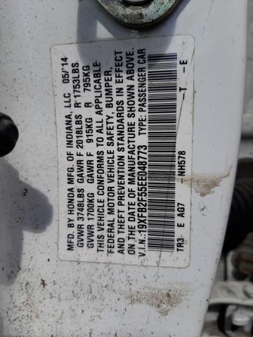 Photo 10 from auction – 2014 HONDA CIVIC LX with VIN 19XFB2F55EE048773