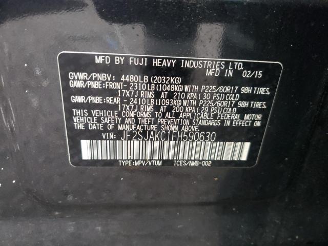 Photo 10 from auction – 2015 SUBARU FORESTER 2 with VIN JF2SJAKC1FH590630