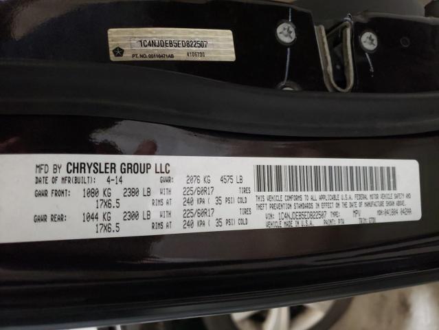 Photo 10 from auction – 2014 JEEP COMPASS LA with VIN 1C4NJDEB5ED822507
