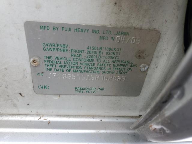 Photo 10 from auction – 2006 SUBARU FORESTER 2 with VIN JF1SG67616H702863