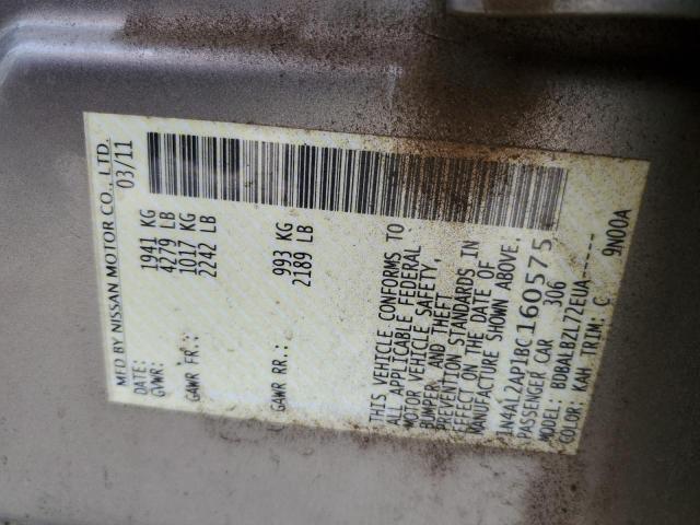 Photo 10 from auction – 2011 NISSAN ALTIMA BAS with VIN 1N4AL2AP1BC160575
