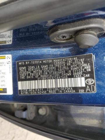 Photo 10 from auction – 2007 TOYOTA COROLLA CE with VIN 2T1BR32E97C847446