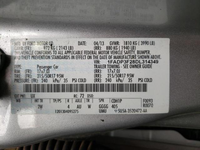 Photo 10 from auction – 2013 FORD FOCUS SE with VIN 1FADP3F28DL314349