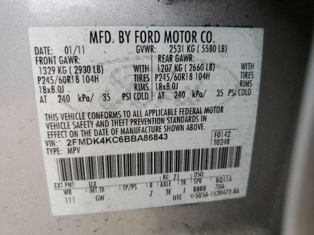 Photo 10 from auction – 2011 FORD EDGE LIMIT with VIN 2FMDK4KC6BBA86843