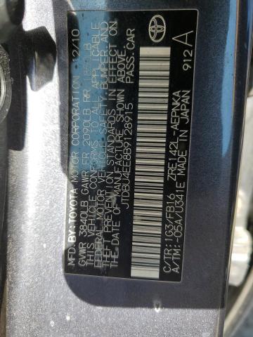 Photo 10 from auction – 2011 TOYOTA COROLLA BA with VIN JTDBU4EE8B9128915