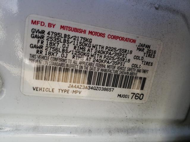 Photo 10 from auction – 2016 MITSUBISHI OUTLANDER with VIN JA4AZ3A34GZ038657