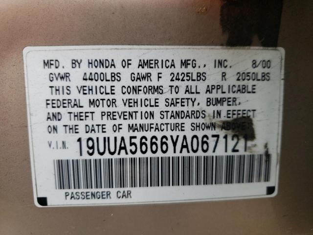 Photo 10 from auction – 2000 ACURA 3.2TL with VIN 19UUA5666YA067121