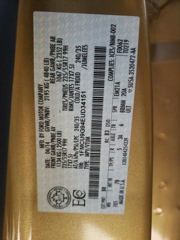 Photo 10 from auction – 2014 FORD ESCAPE SE with VIN 1FMCU9G94EUD34151