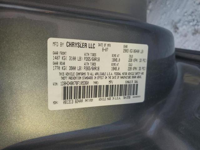 Photo 10 from auction – 2008 DODGE DURANGO SL with VIN 1D8HD48K78F105360