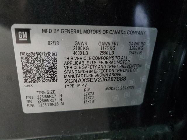 Photo 10 from auction – 2018 CHEVROLET EQUINOX LT with VIN 2GNAXSEV2J6287888