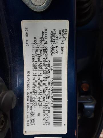 Photo 10 from auction – 2003 TOYOTA HIGHLANDER with VIN JTEGF21A030079301