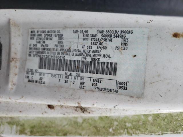 Photo 10 from auction – 2001 FORD ECONOLINE with VIN 1FTNE24261HB10410