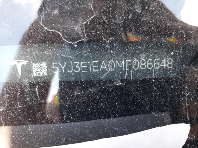Photo 10 from auction – 2021 TESLA MODEL 3 with VIN 5YJ3E1EA0MF086648