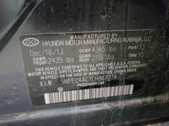 Photo 10 from auction – 2014 HYUNDAI SONATA with VIN 5NPEC4AC7EH867774