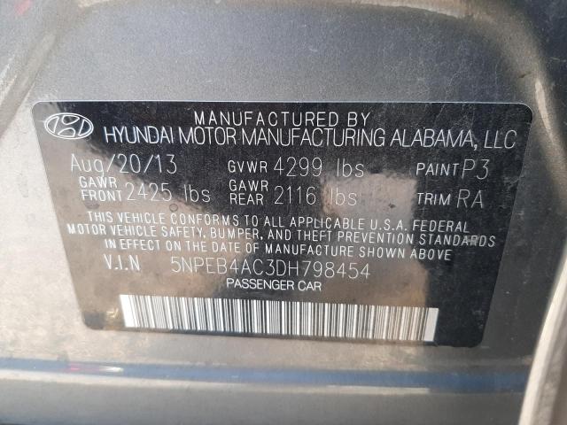 Photo 10 from auction – 2013 HYUNDAI SONATA GLS with VIN 5NPEB4AC3DH798454