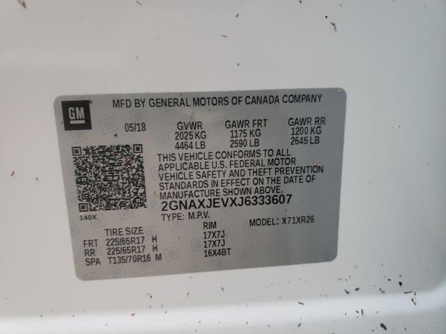 Photo 10 from auction – 2018 CHEVROLET EQUINOX LT with VIN 2GNAXJEVXJ6333607