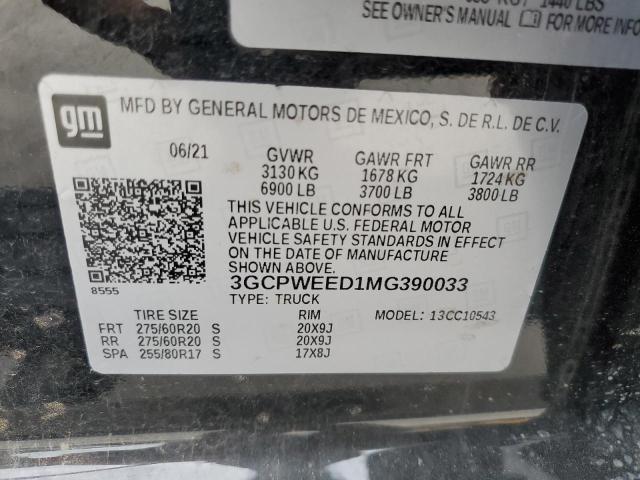 Photo 10 from auction – 2021 CHEVROLET SILVERADO with VIN 3GCPWEED1MG390033