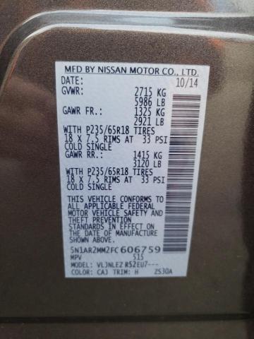 Photo 10 from auction – 2015 NISSAN PATHFINDER with VIN 5N1AR2MM2FC606759