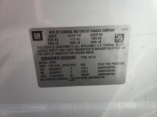 Photo 10 from auction – 2018 CHEVROLET EQUINOX LS with VIN 2GNAXHEV1J6232688