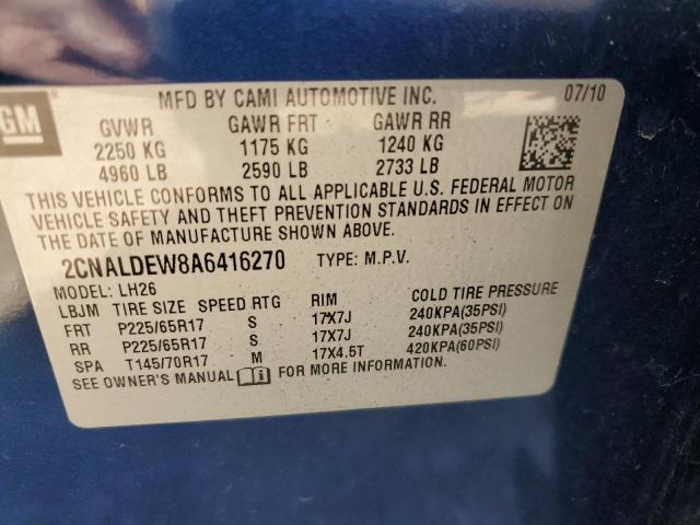 Photo 10 from auction – 2010 CHEVROLET EQUINOX LT with VIN 2CNALDEW8A6416270