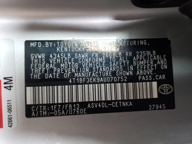Photo 10 from auction – 2010 TOYOTA CAMRY BASE with VIN 4T1BF3EK9AU070752