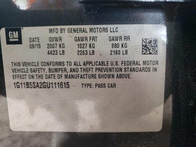 Photo 10 from auction – 2016 CHEVROLET MALIBU LIM with VIN 1G11B5SA2GU111615