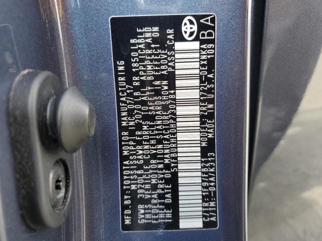 Photo 10 from auction – 2017 TOYOTA COROLLA L with VIN 5YFBURHE0HP730784