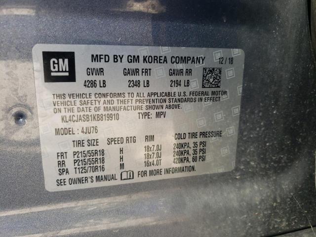 Photo 10 from auction – 2019 BUICK ENCORE PRE with VIN KL4CJASB1KB819910