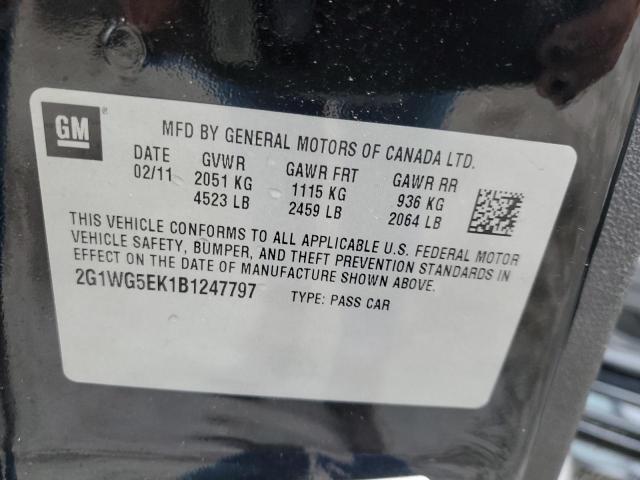 Photo 10 from auction – 2011 CHEVROLET IMPALA LT with VIN 2G1WG5EK1B1247797