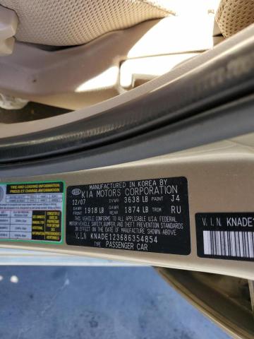 Photo 10 from auction – 2008 KIA RIO BASE with VIN KNADE123686354854