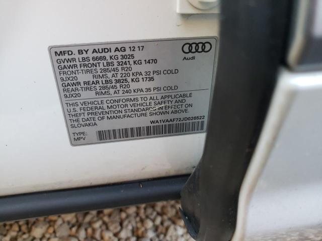 Photo 10 from auction – 2018 AUDI Q7 PRESTIG with VIN WA1VAAF72JD026522