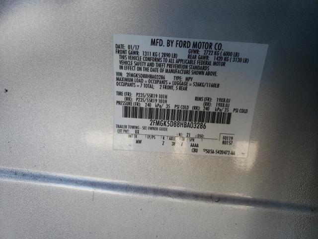 Photo 10 from auction – 2017 FORD FLEX LIMIT with VIN 2FMGK5D88HBA03286