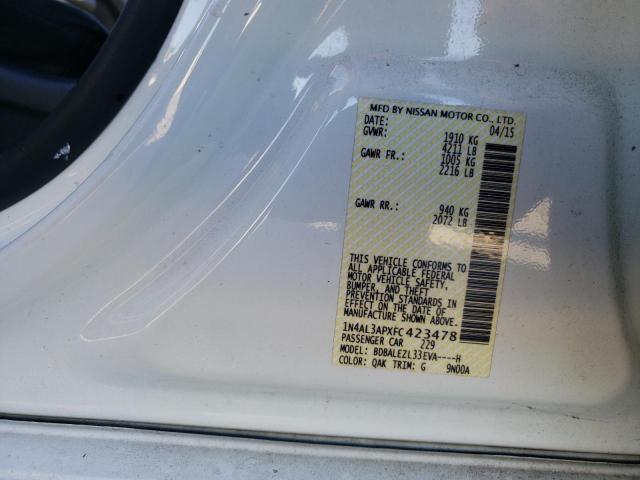 Photo 10 from auction – 2015 NISSAN ALTIMA 2.5 with VIN 1N4AL3APXFC423478