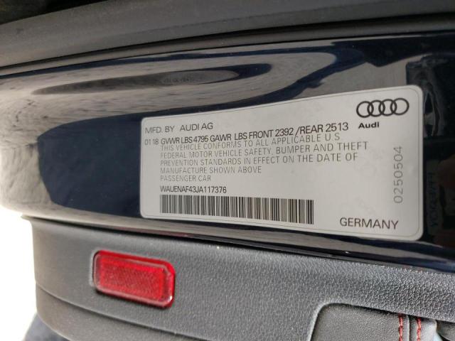 Photo 10 from auction – 2018 AUDI A4 PREMIUM with VIN WAUENAF43JA117376