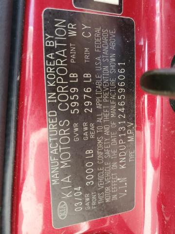 Photo 10 from auction – 2004 KIA SEDONA EX with VIN KNDUP131246596061