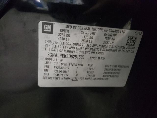 Photo 10 from auction – 2013 CHEVROLET EQUINOX LT with VIN 2GNALPEK3D6281603
