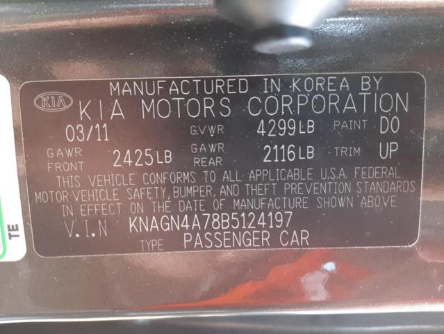 Photo 10 from auction – 2011 KIA OPTIMA EX with VIN KNAGN4A78B5124197