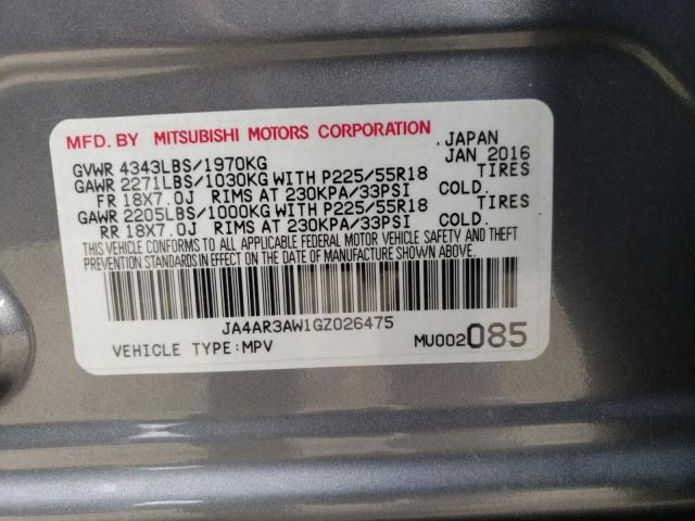 Photo 10 from auction – 2016 MITSUBISHI OUTLANDER with VIN JA4AR3AW1GZ026475